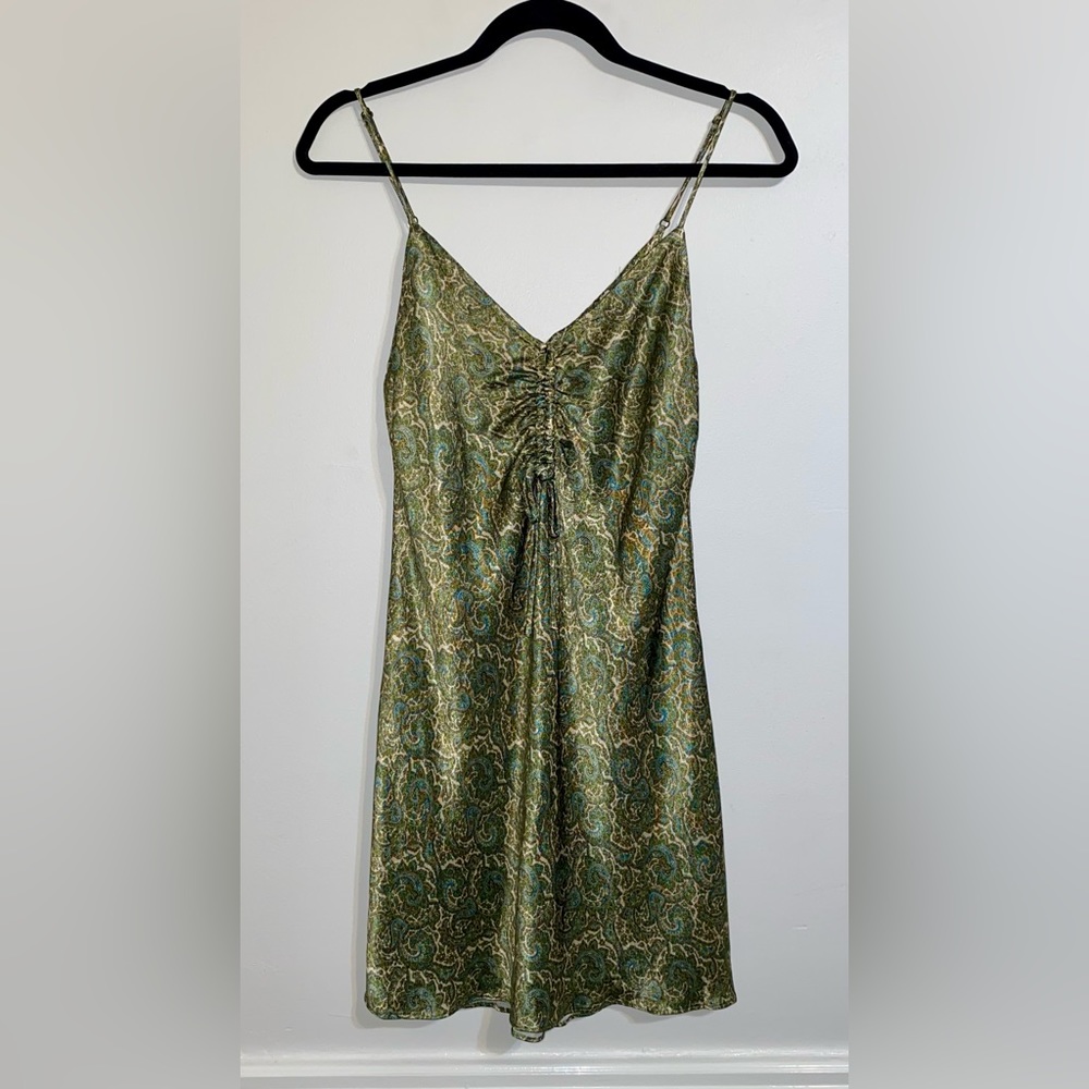 Satin Paisley Mini Dress